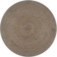 Handmade Rug Jute Round 120 cm Grey