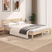 Bed Frame Solid Wood Pine 120x190 cm Small Double