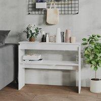 Console Table High Gloss White 102x30x80 cm Engineered Wood