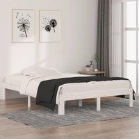 Bed Frame White Solid Wood 135x190 cm Double