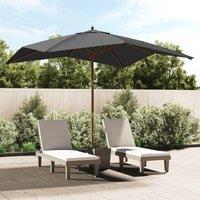 Garden Parasol with Wooden Pole Anthracite 300x300x273 cm