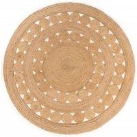 Area Rug Braided Design Jute 180 cm Round