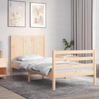 Bed Frame with Headboard Small Single Solid Wood