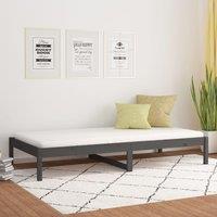 Day Bed Grey 90x190 cm Single Solid Wood Pine