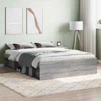 Bed Frame Grey Sonoma 135x190 cm Double