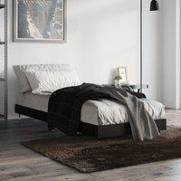Bed Frame Black 75x190 cm Small Single Engineered Wood