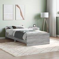 Bed Frame Grey Sonoma 90x190 cm Single Engineered Wood