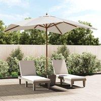 Garden Parasol with Wooden Pole Sand 300x300x273 cm