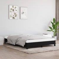 Bed Frame Black 135x190 cm Double Fabric