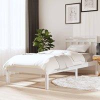 Bed Frame White 90x190 cm Single Solid Wood