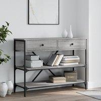 Console Table with Drawers and Shelves Grey Sonoma Engineered Wood