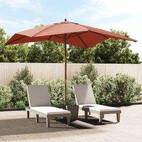 Garden Parasol with Wooden Pole Terracotta 300x300x273 cm