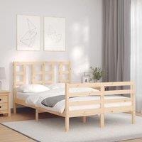 Bed Frame with Headboard Small Double Solid Wood