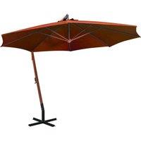 Hanging Parasol with Pole Terracotta 3.5x2.9 m Solid Fir Wood