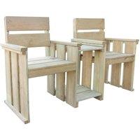 2 Seater Garden Bench 150 cm Impregnated Pinewood