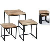 H&S Collection Side Table Set 3 pcs Teak