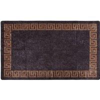 Rug Washable Black and Gold 150x230 cm Anti Slip