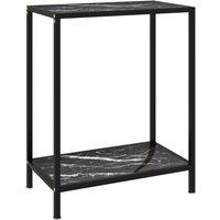 Console Table Black 60x35x75 cm Tempered Glass