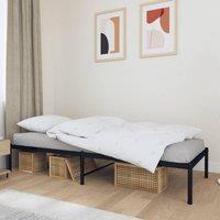 Metal Bed Frame Black 75x190 cm Small Single