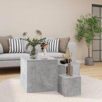 Side Tables 3 pcs Concrete Grey Engineered Wood