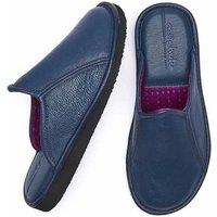 Moshulu 'Douglas 4' Men's Leather Mule Slippers in Navy | Size: 9
