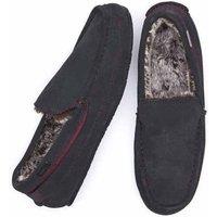 Moshulu Men's 'Grin' Fluffy Suede Moccasin Slippers in Grey | Size: 9