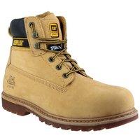 Caterpillar Men's 'Holton' Leather Safety Boots in Camel | Size: 6
