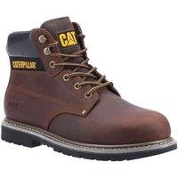 Caterpillar Men's 'Powerplant S3' Leather Safety Boots in Brown | Size: 11