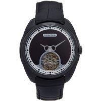Heritor Automatic Roman Semi-Skeleton Leather-Band Watch - Gold/Brown