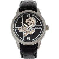 Sanford Semi-Skeleton Leather-Band Watch