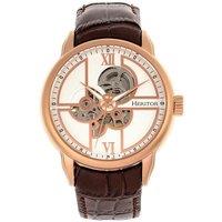 Sanford Semi-Skeleton Leather-Band Watch