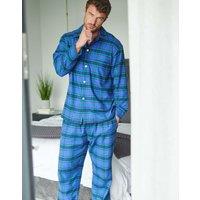 British Boxers Men's "Midnight" Tartan Brushed Cotton Pyjama Set in Bottle Green | Size: Large