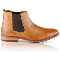 Silver Street London Men's Argyll Leather Formal Chelsea Boots in Tan | Size: 12