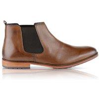 Silver Street London Men's Argyll Leather Formal Chelsea Boots in Brown | Size: 12