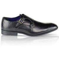 Silver Street London Men's Bourne Leather Formal Office Monk Shoes in Black | Size: 9