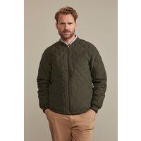 Hinter & Hobart Men's 'Pembroke' Lightweight Water Resistant Casual Full Zip Quilted Jacket in Khaki | Size: XS