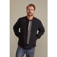 Hinter & Hobart Men's 'Pembroke' Lightweight Water Resistant Casual Full Zip Quilted Jacket in Black | Size: XS