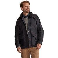 Hinter & Hobart Men's 'Darlington' Breathable Casual Full Zip Waxed Cotton Hooded Jacket in Navy | Size: XS