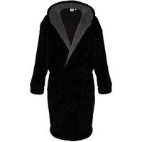 D555 Men's Newquay Hooded Kingsize Dressing Gown in Black | Size: 7XL