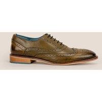 Oswin Hyde Men's Winston Leather Oxford Brogue in Dark Green | Size: 10