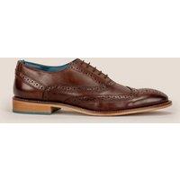 Oswin Hyde Men's Winston Leather Oxford Brogue in Dark Brown | Size: 8