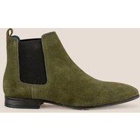 Oswin Hyde Men's Darwin Suede Chelsea Boots in Green | Size: 10
