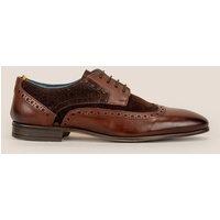 Oswin Hyde Men's Miles Leather Derby Brogue in Dark Brown | Size: 9