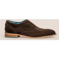 Oswin Hyde Men's Winston Suede Oxford Brogue in Dark Brown | Size: 12