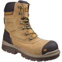Caterpillar Men's 'Premier' Leather Safety Boots in Camel | Size: 8
