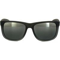 Ray-Ban Men's Rectangle Rubber Grey Grey Transparent Grey Silver Mirror Gradient Sunglasses
