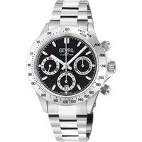 Gevril Men's New Amsterdam, Swiss Automatic Chronograph, Black Dial, 316L Stainless Steel, & Sapphire Crystal in Metallics