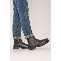 Moshulu Men's 'Maxwell' Leather Chelsea Boots in Black | Size: 9
