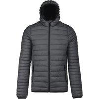 Kariban Men's Lightweight Hooded Down Jacket in Grey | Size: XL