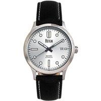 Henry Automatic Canvas-Overlaid Leather-Band Watch with Date